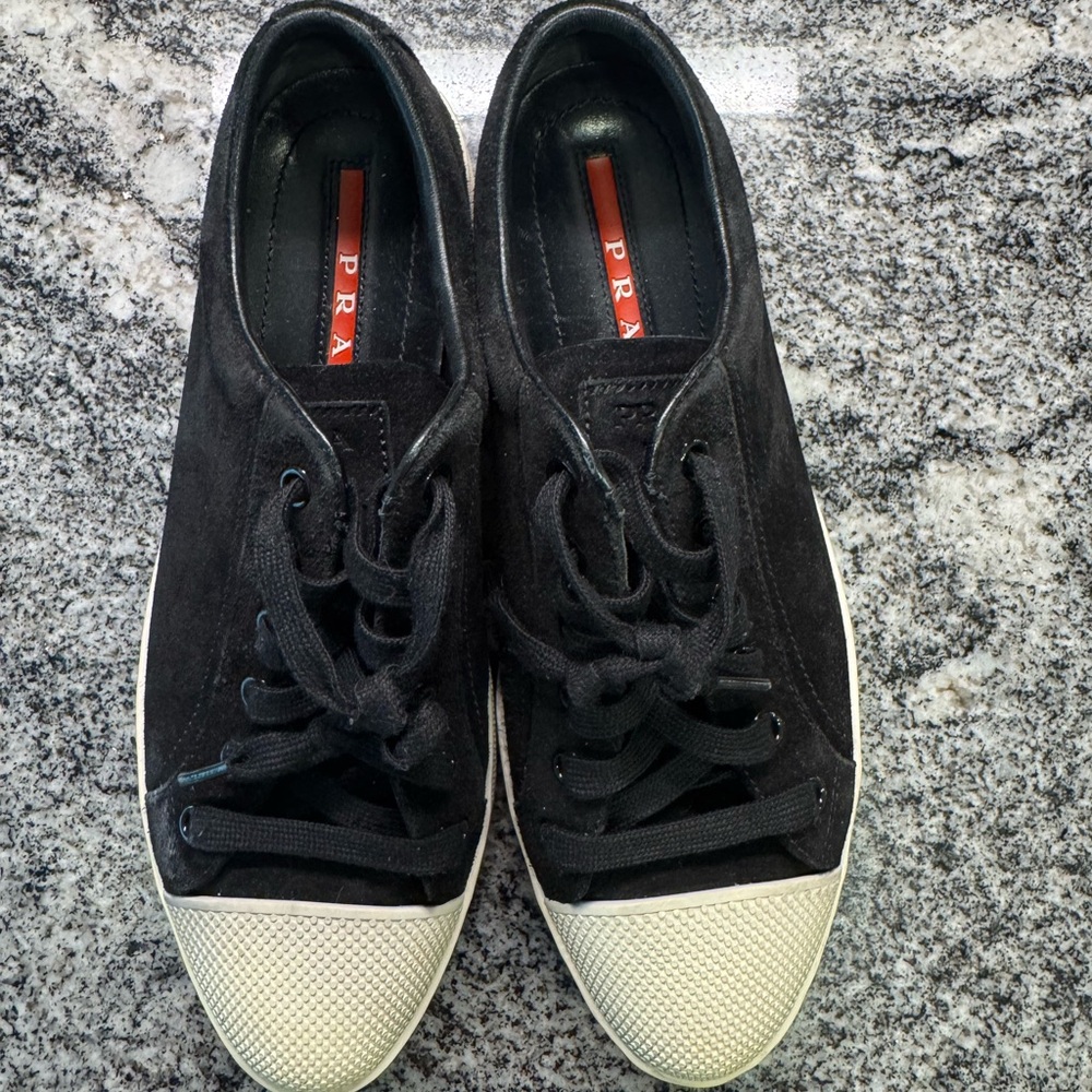 Prada Black and White Sneakers Classic Design
